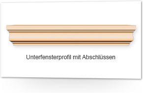 Unterfensterprofil mit Abschlüssen